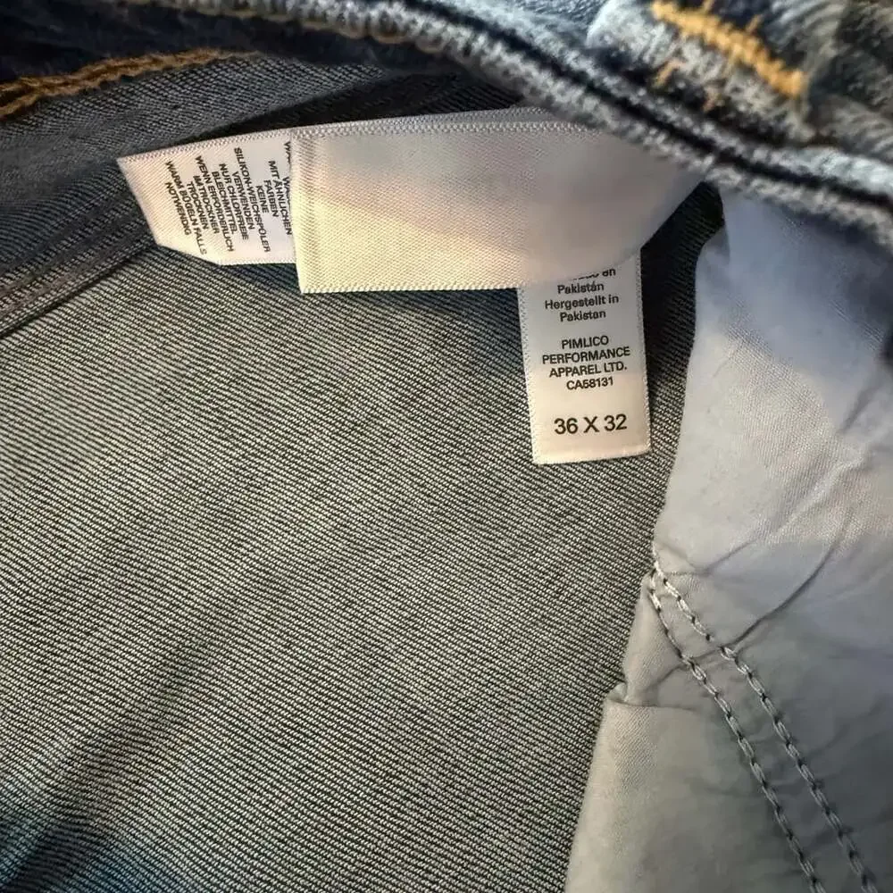 Du/Er Jeans Size 36x32 Blue Denim Stretch Straight Leg